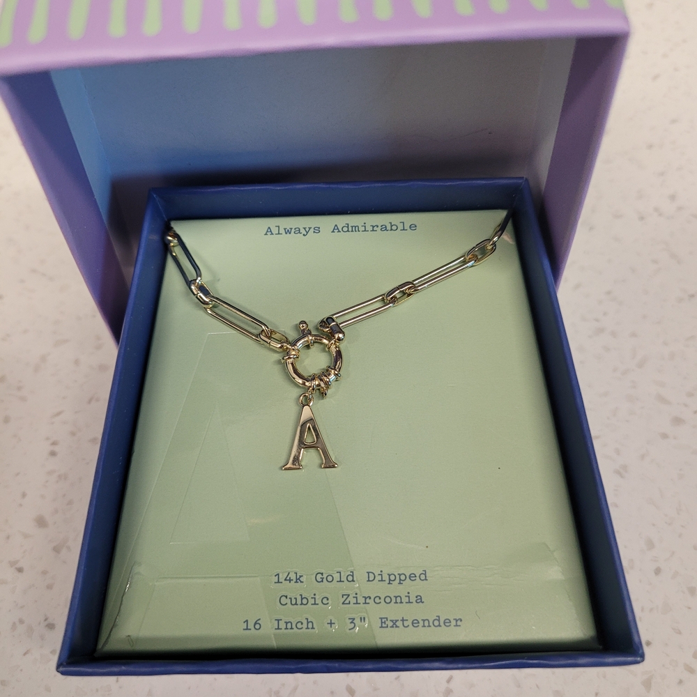 NWT Letter A Necklace